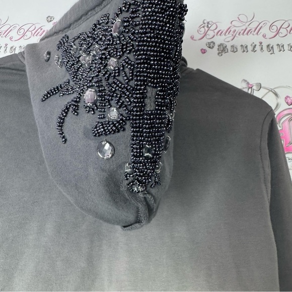 Guess sweater embroidered beads rhinestone jewels tattoo style ombré vintage - Picture 6 of 14